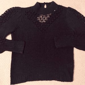 Saltwater Luxe puff sleeve crochet top